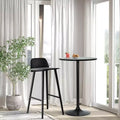 Bartisch, 40 Zoll, moderner Küchen- und Esstisch mit Metallgestell, Schwarz