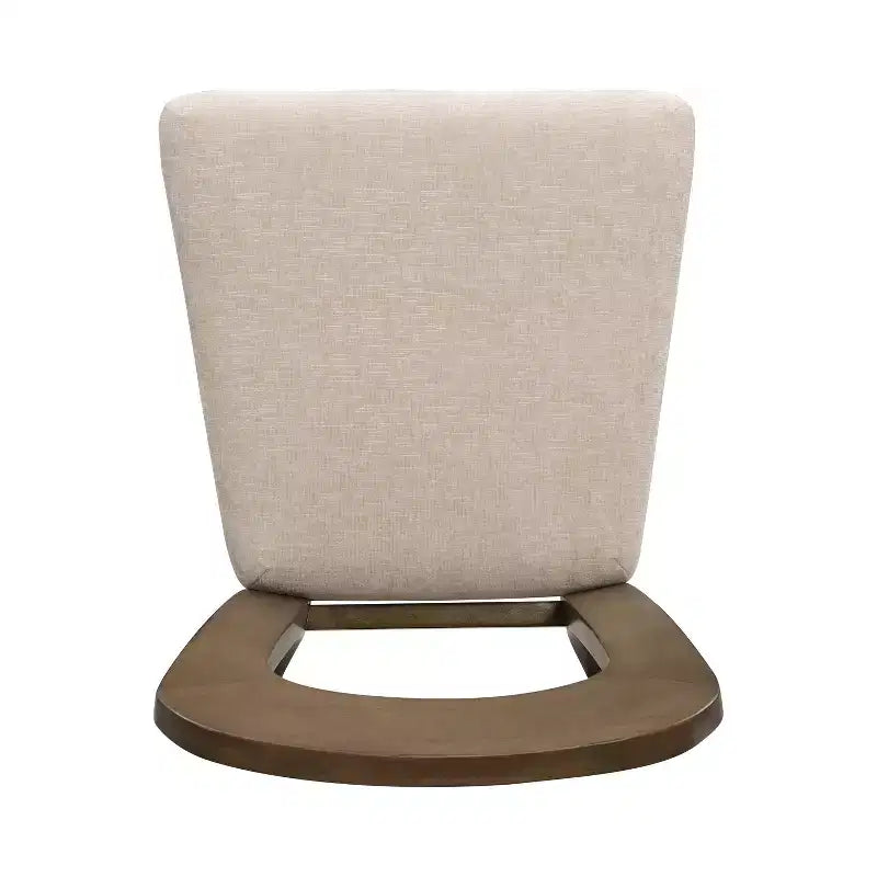 Élégantes chaises de salle à manger en bois (lot de 2) — assise rembourrée en chenille, structure en bois d’hévéa massif
