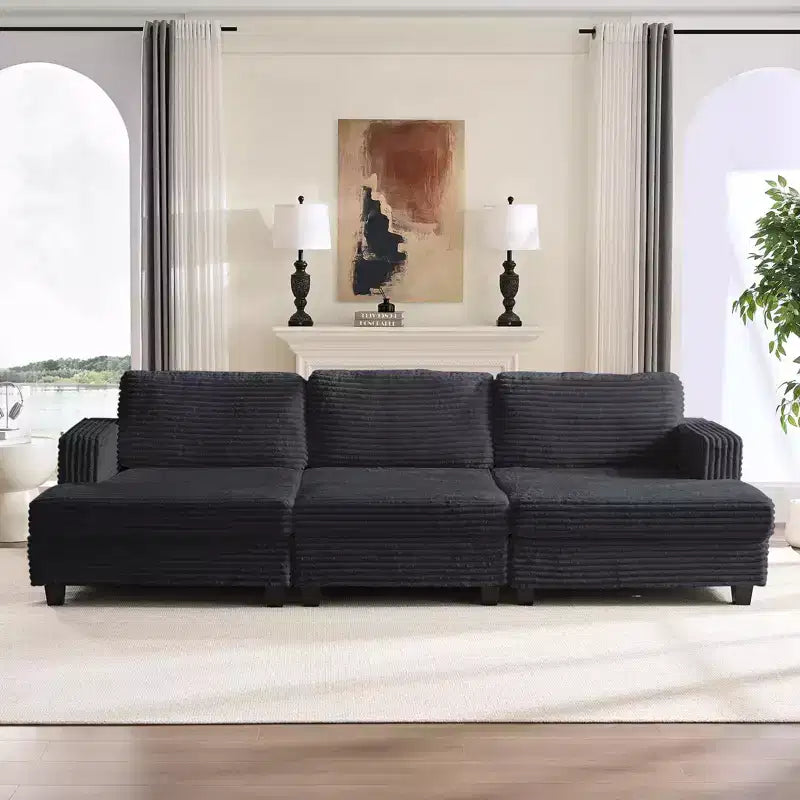 Modernes, wandelbares Cordsofa für das Wohnzimmer