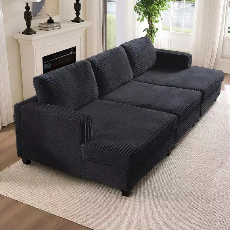 Modernes, wandelbares Cordsofa für das Wohnzimmer