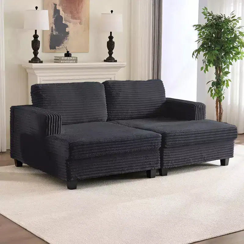 Modernes, wandelbares Cordsofa für das Wohnzimmer