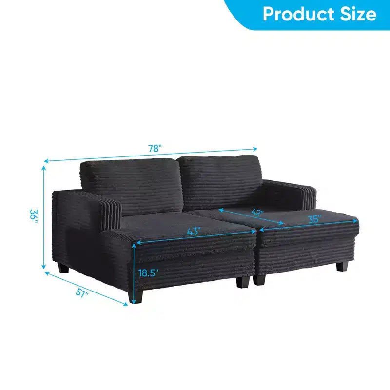 Modernes, wandelbares Cordsofa für das Wohnzimmer