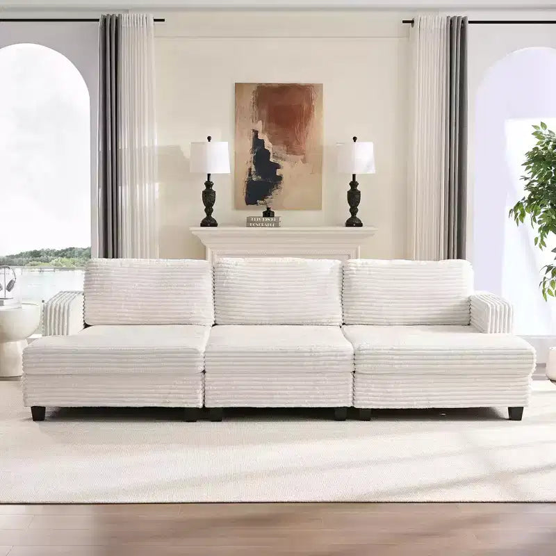 Modernes, wandelbares Cordsofa für das Wohnzimmer