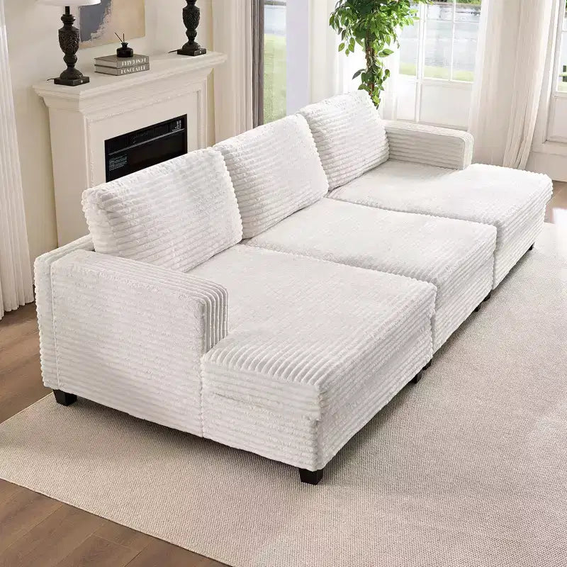Modernes, wandelbares Cordsofa für das Wohnzimmer