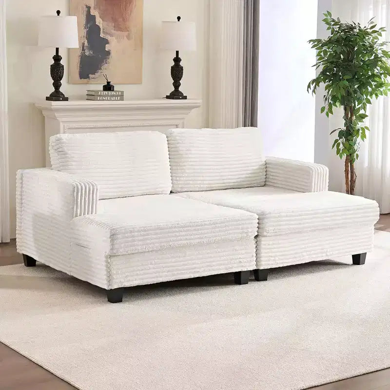 Modernes, wandelbares Cordsofa für das Wohnzimmer