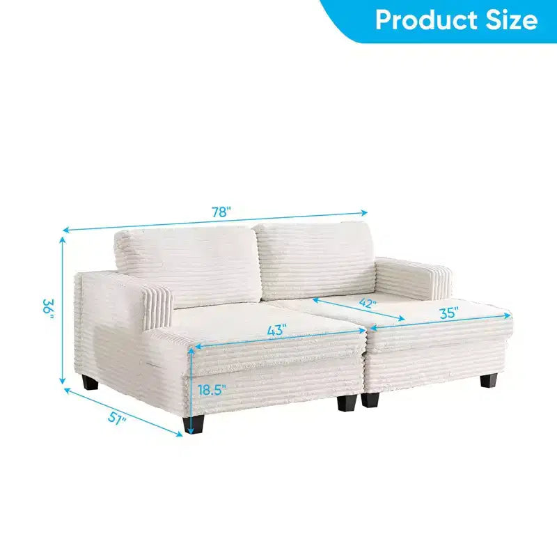 Modernes, wandelbares Cordsofa für das Wohnzimmer