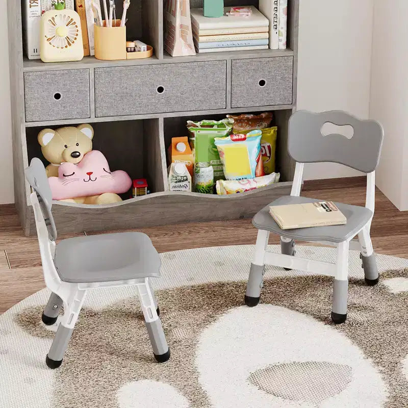 Chaises pour enfants réglables en hauteur sur 3 niveaux - chaises en plastique pour tout-petits avec patins antidérapants, pour les enfants de 2 à 12 ans