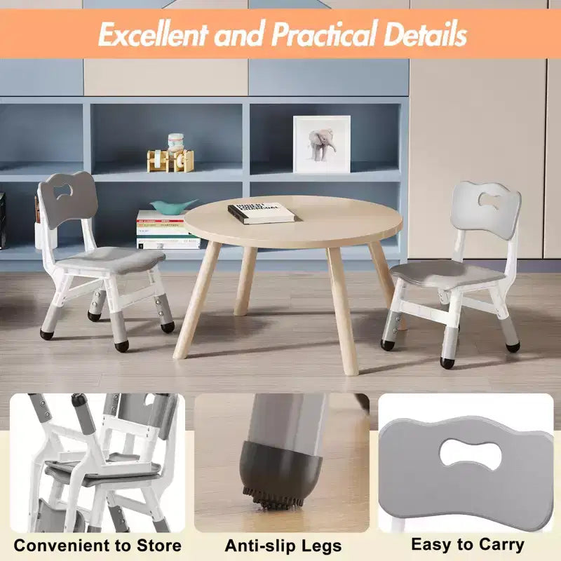 Chaises pour enfants réglables en hauteur sur 3 niveaux - chaises en plastique pour tout-petits avec patins antidérapants, pour les enfants de 2 à 12 ans