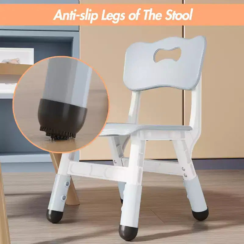 Chaises pour enfants réglables en hauteur sur 3 niveaux - chaises en plastique pour tout-petits avec patins antidérapants, pour les enfants de 2 à 12 ans