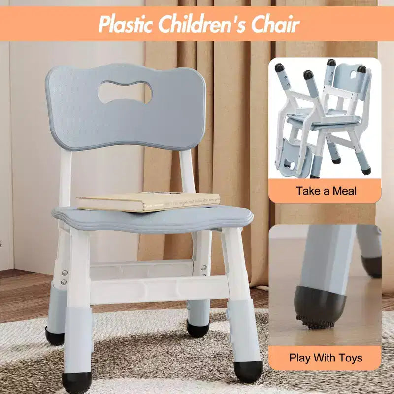 Chaises pour enfants réglables en hauteur sur 3 niveaux - chaises en plastique pour tout-petits avec patins antidérapants, pour les enfants de 2 à 12 ans