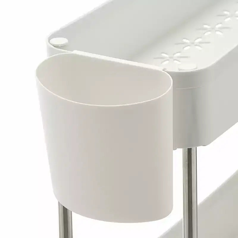 Chariot roulant à 3/4 niveaux, chariot utilitaire de rangement pour la cuisine, étagères mobiles coulissantes avec 2 roulettes verrouillables et crochets
