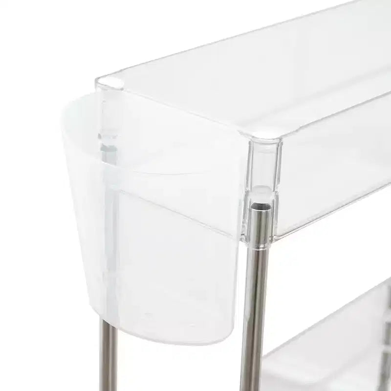 Chariot roulant à 3/4 niveaux, chariot utilitaire de rangement pour la cuisine, étagères mobiles coulissantes avec 2 roulettes verrouillables et crochets