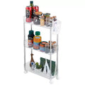 Chariot roulant à 3/4 niveaux, chariot utilitaire de rangement pour la cuisine, étagères mobiles coulissantes avec 2 roulettes verrouillables et crochets