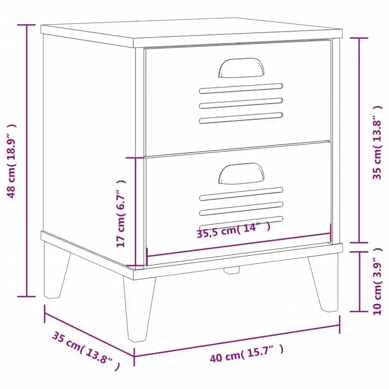 Table de chevet d’appoint en bois d’ingénierie