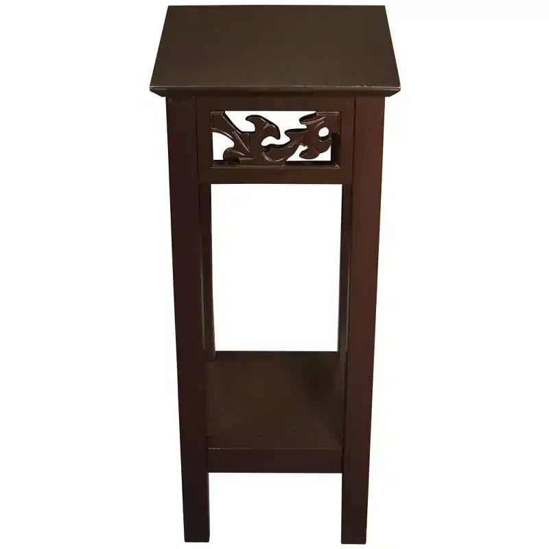 Support décoratif pour plantes, table d’appoint avec étagère de rangement, 11.8 x 11.8 x 29.5 pouces