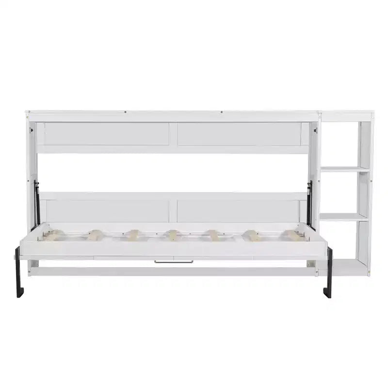 Lit escamotable mural de taille Twin avec étagères et rangement intégrés — conception robuste et peu encombrante ; aucun sommier requis.