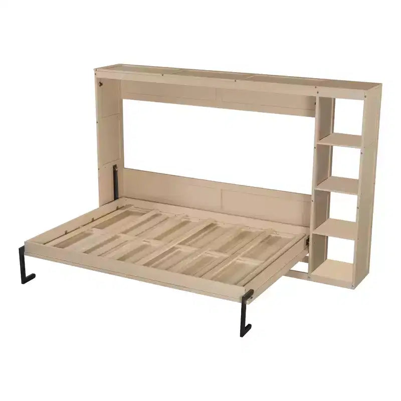 Lit escamotable mural de taille Twin avec étagères et rangement intégrés — conception robuste et peu encombrante ; aucun sommier requis.