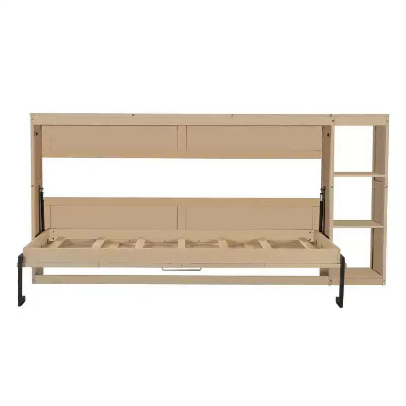 Lit escamotable mural de taille Twin avec étagères et rangement intégrés — conception robuste et peu encombrante ; aucun sommier requis.
