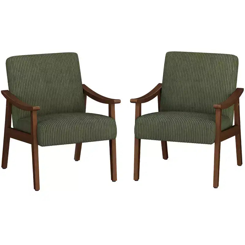 Set aus 2 Sesseln im Mid-Century-Modern-Stil mit Massivholzbeinen für Wohnzimmer, Schlafzimmer und Gästezimmer