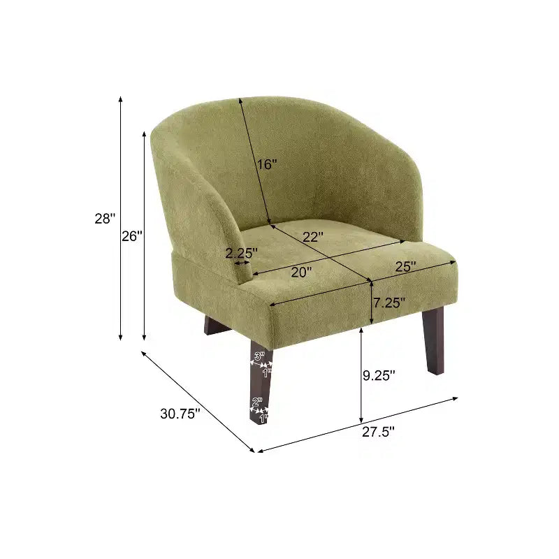 Chaise rembourrée moderne du milieu du siècle avec dossier incurvé