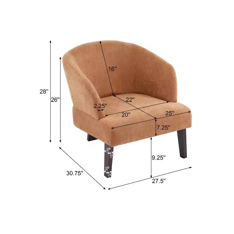 Chaise rembourrée moderne du milieu du siècle avec dossier incurvé