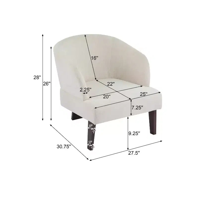 Chaise rembourrée moderne du milieu du siècle avec dossier incurvé