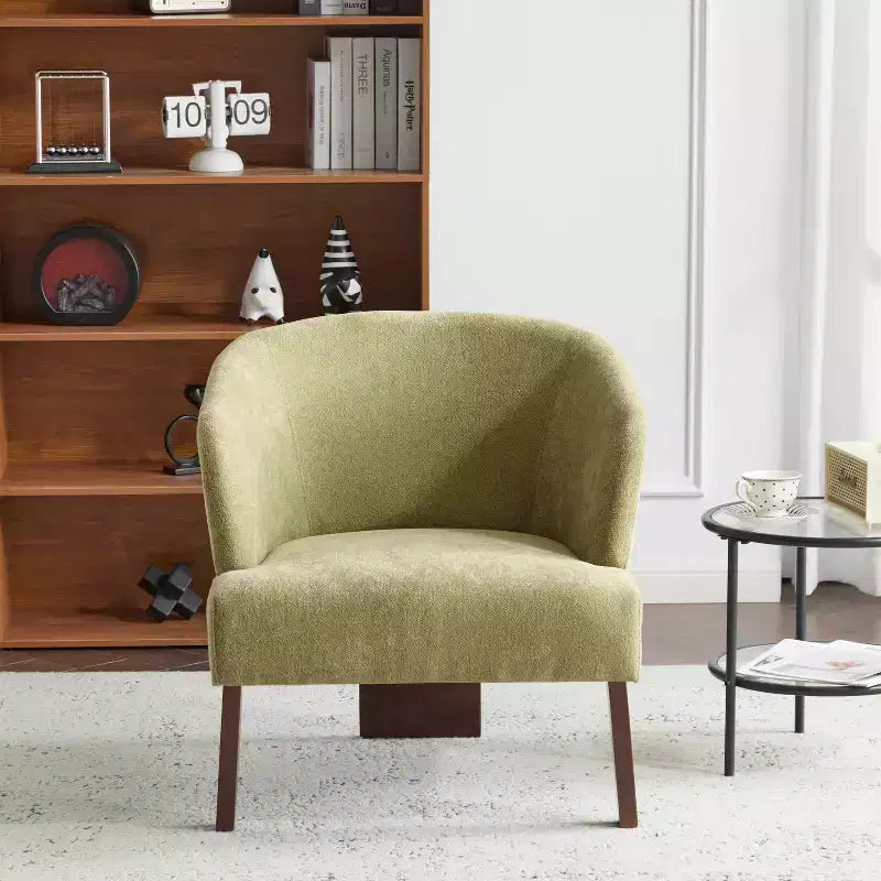 Gepolsterter Stuhl im Mid-Century-Modern-Stil mit geschwungener Rückenlehne