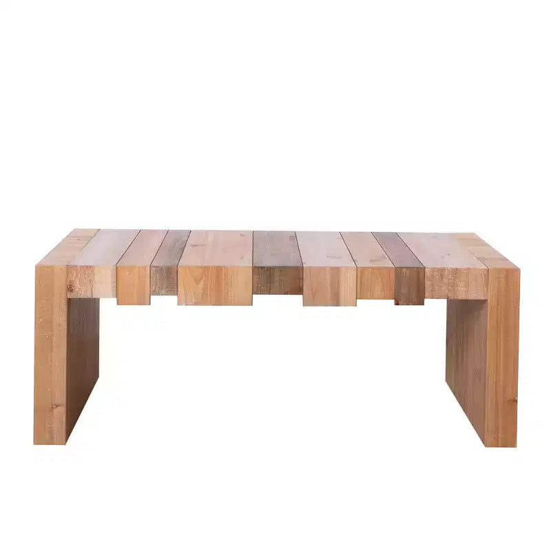 Moderner rechteckiger Couchtisch aus Holz im rustikalen Stil mit Lattenrost-Design