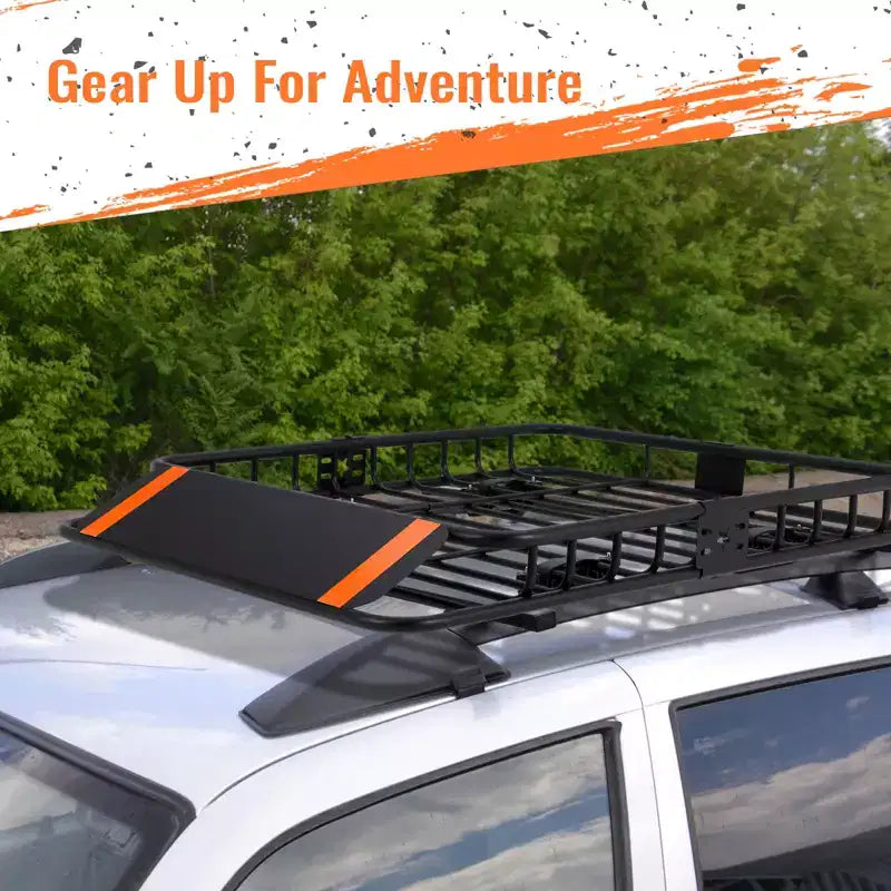 Portaequipajes de techo, cesta portaequipajes de acero para el techo del auto, soporte para equipaje para SUV y camionetas, capacidad de 200 lb.