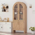 60 hoher, gewölbter Küchenschrank aus Holz, Aufbewahrungsschrank mit 4 großen Schubladen und verstellbarem Einlegeboden, vielseitiger Schrank für Eingangsbereich, Küche und Wohnzimmer
