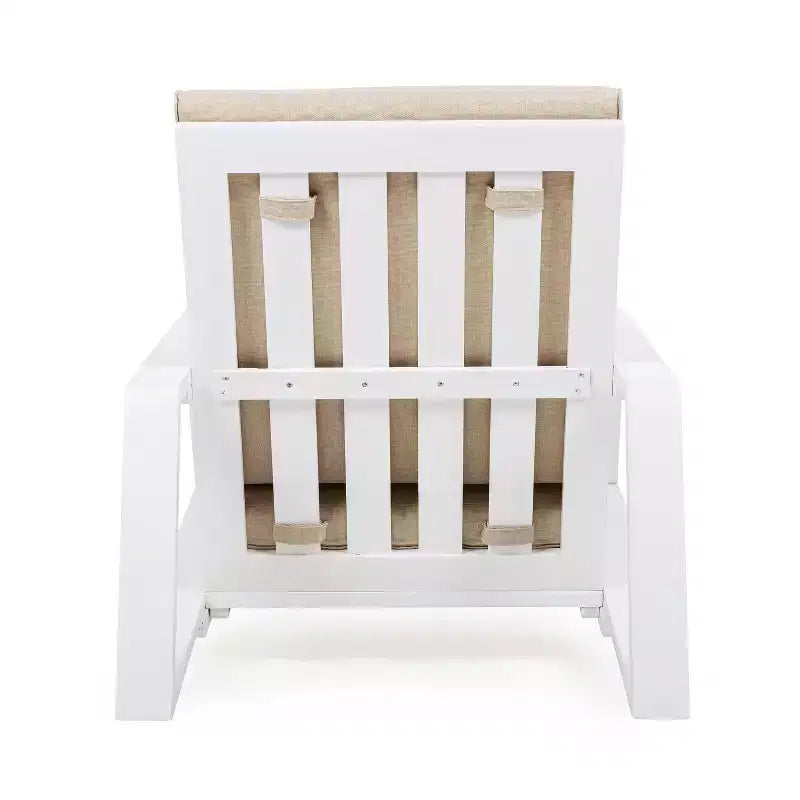 Fauteuil de détente d’extérieur avec coussin, fauteuil de jardin moderne avec structure solide, confortable, pour patio, jardin, balcon