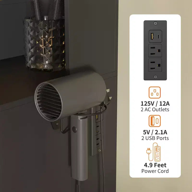 Schminktisch mit Spiegel und Hocker, weißer Frisiertisch mit 5 Schubladen, Schlafzimmer-Set