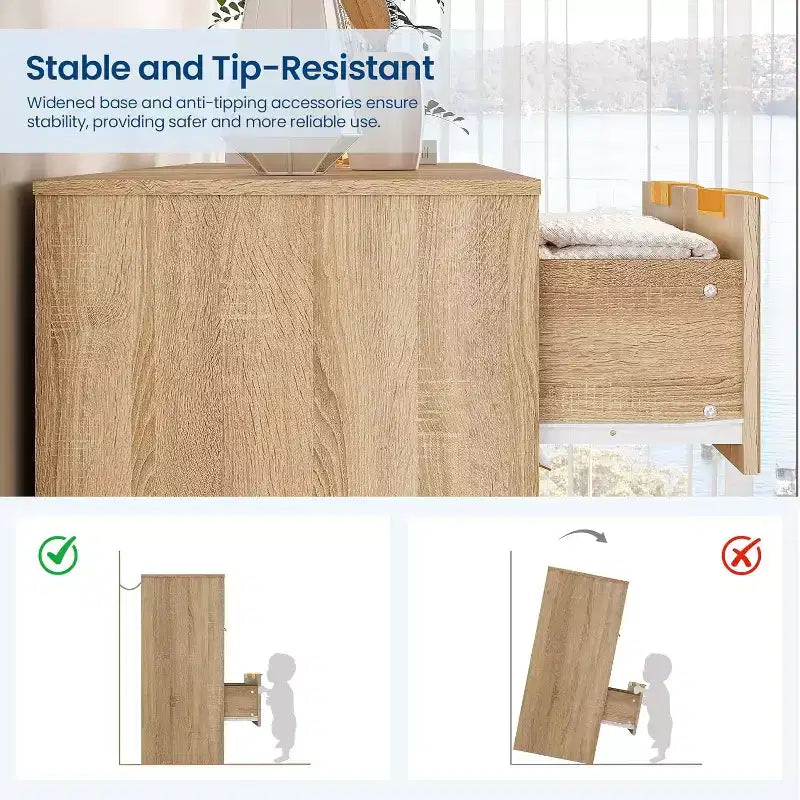 Moderne Kommode mit 10 geriffelten Schubladen, eleganten Metallgriffen, kippsicherer Aufbewahrungsorganizer für Schlafzimmer und Wohnzimmer
