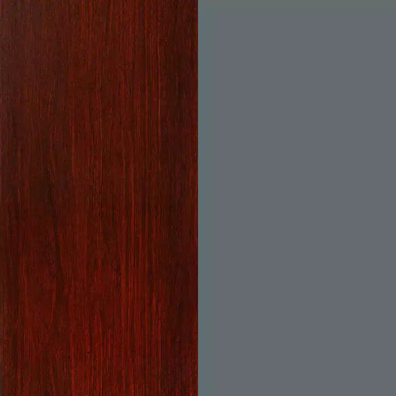 Bureau à double piètement de qualité commerciale, 30x60, avec 5 tiroirs verrouillables, plateau en acajou et piètement gris anthracite