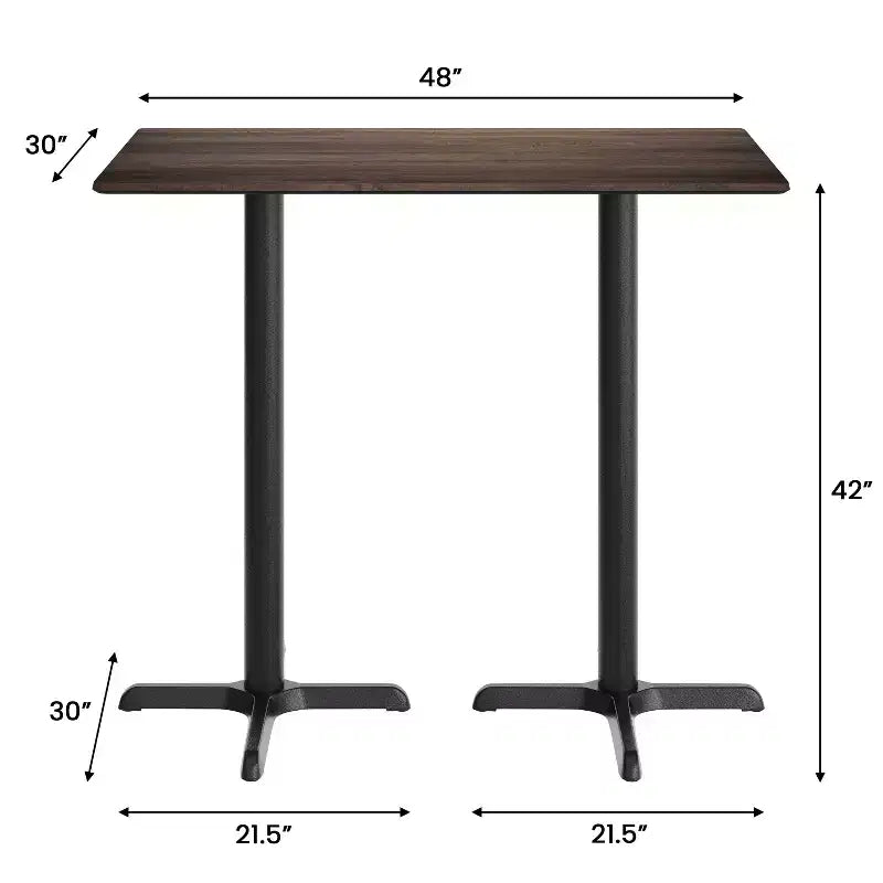 Table de bar et piètement de hauteur bar