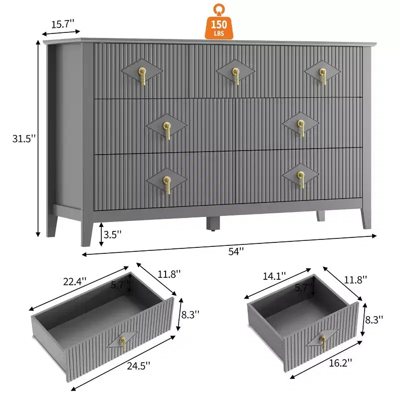 Aparador moderno blanco de 55 pulgadas con puertas de vidrio y espacio de almacenamiento, mesa de recibidor de madera resistente, organizador multifuncional para cocina, dormitorio y sala de estar