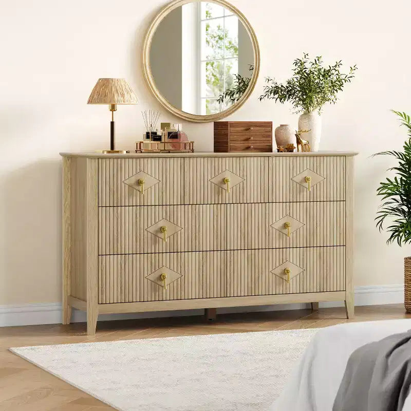 Aparador moderno blanco de 55 pulgadas con puertas de vidrio y espacio de almacenamiento, mesa de recibidor de madera resistente, organizador multifuncional para cocina, dormitorio y sala de estar
