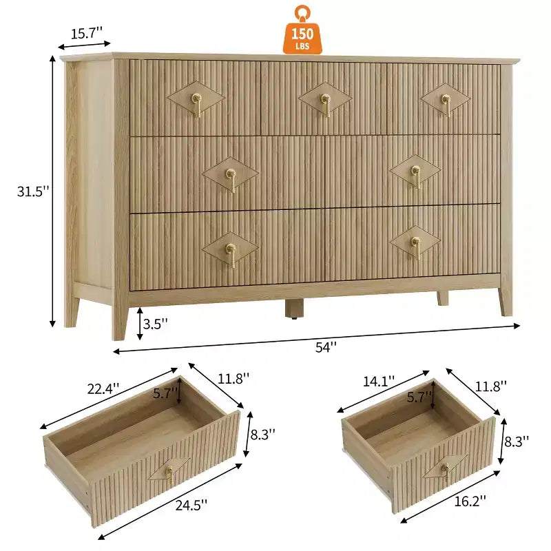 Aparador moderno blanco de 55 pulgadas con puertas de vidrio y espacio de almacenamiento, mesa de recibidor de madera resistente, organizador multifuncional para cocina, dormitorio y sala de estar