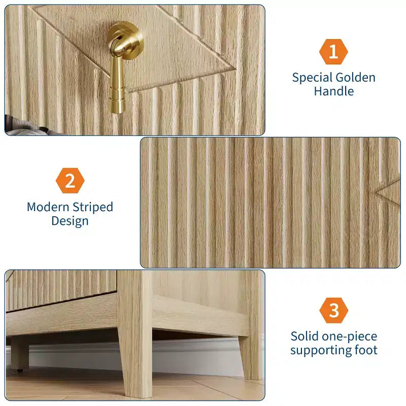 Aparador moderno blanco de 55 pulgadas con puertas de vidrio y espacio de almacenamiento, mesa de recibidor de madera resistente, organizador multifuncional para cocina, dormitorio y sala de estar