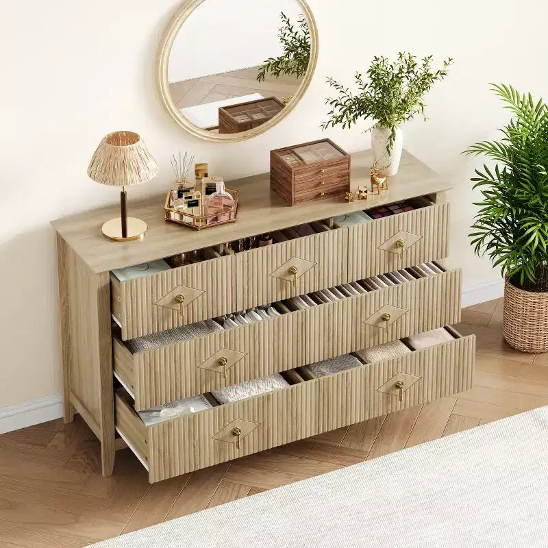 Aparador moderno blanco de 55 pulgadas con puertas de vidrio y espacio de almacenamiento, mesa de recibidor de madera resistente, organizador multifuncional para cocina, dormitorio y sala de estar