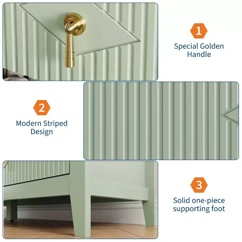 Aparador moderno blanco de 55 pulgadas con puertas de vidrio y espacio de almacenamiento, mesa de recibidor de madera resistente, organizador multifuncional para cocina, dormitorio y sala de estar