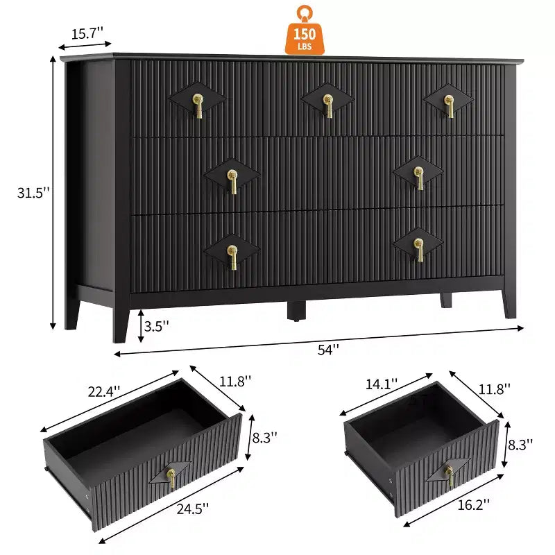 Aparador moderno blanco de 55 pulgadas con puertas de vidrio y espacio de almacenamiento, mesa de recibidor de madera resistente, organizador multifuncional para cocina, dormitorio y sala de estar